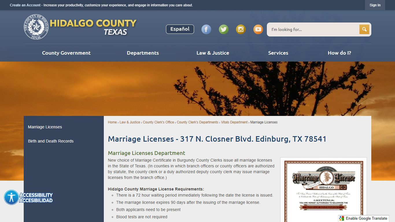 Marriage Licenses - Hidalgo County, TX - Official Website